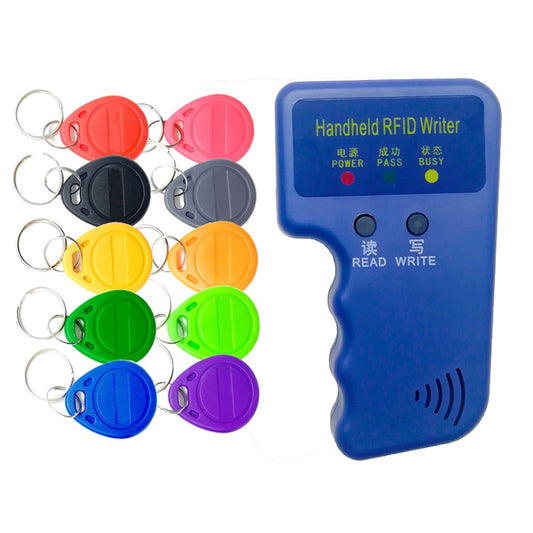 RFID - Handheld 125KHz EM4100 TK4100 RFID Copier Writer Duplicator Programmer Reader + 5pcs EM4305 T5577 Rewritable ID Keyfobs Tags