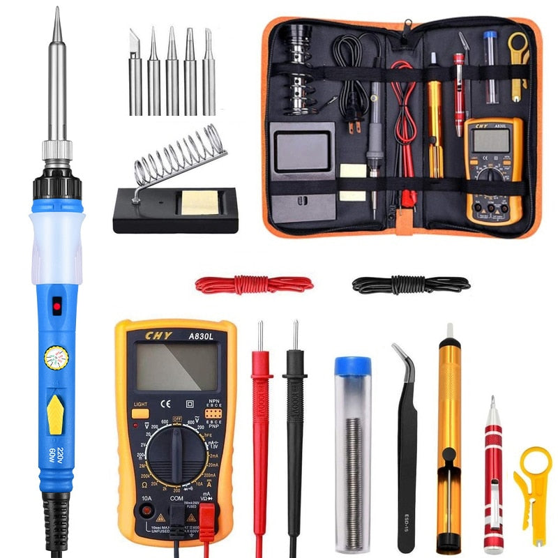 Tools - Solder iron Adjustable Temperature Soldering Iron kit 60W Welding Tools Repair Heater Soldering Gun With Multimeter