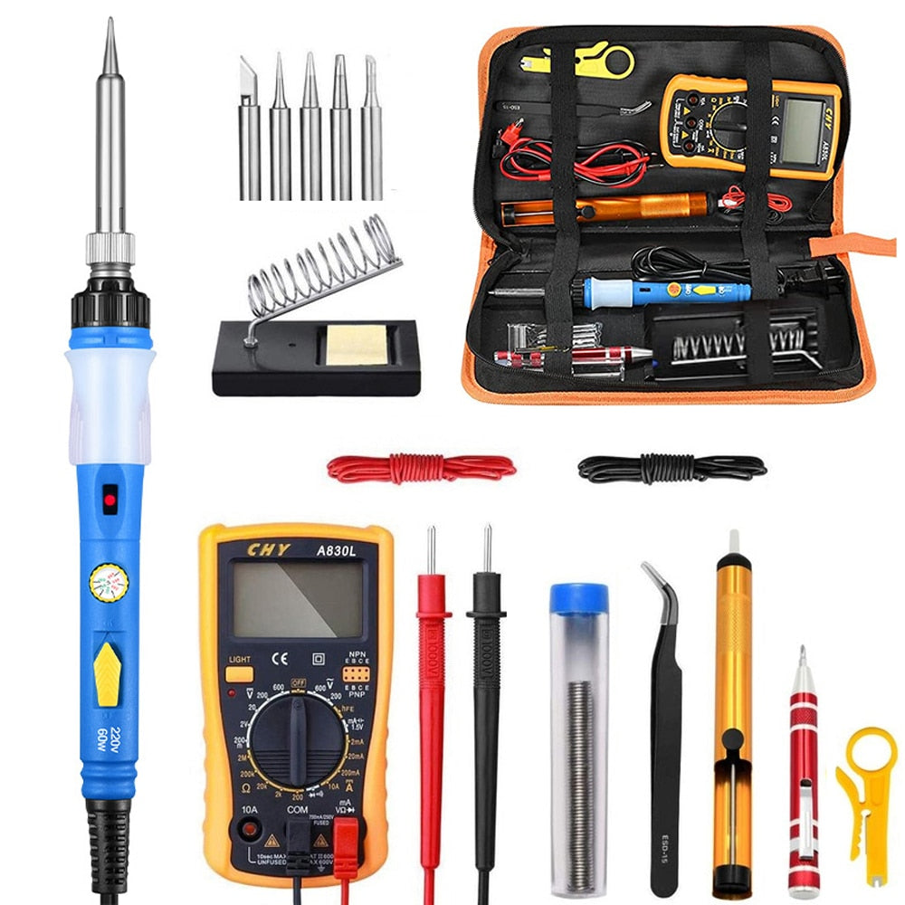 Tools - Solder iron Adjustable Temperature Soldering Iron kit 60W Welding Tools Repair Heater Soldering Gun With Multimeter