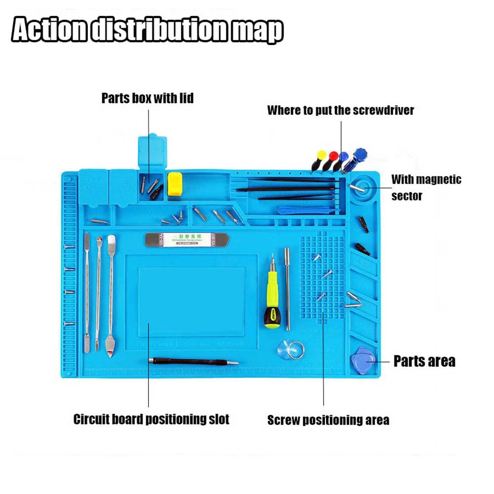 Tools - ESD Heat Insulation Soldering Mat Computer Phone Repair Tool Kit Working Silicone Repair Pad Heat resistant Maintenance Platform