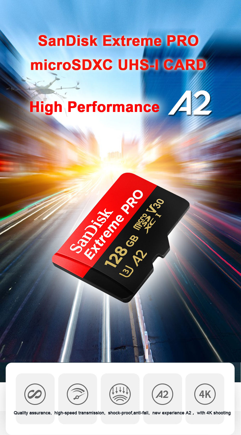 Storage - SanDisk Ultra Micro SD Card 16GB 32GB 64GB 128GB MicroSDHC Memory Card  MicroSDXC EXTREME/Extreme PRO V30 U3 4K UHD TF Card