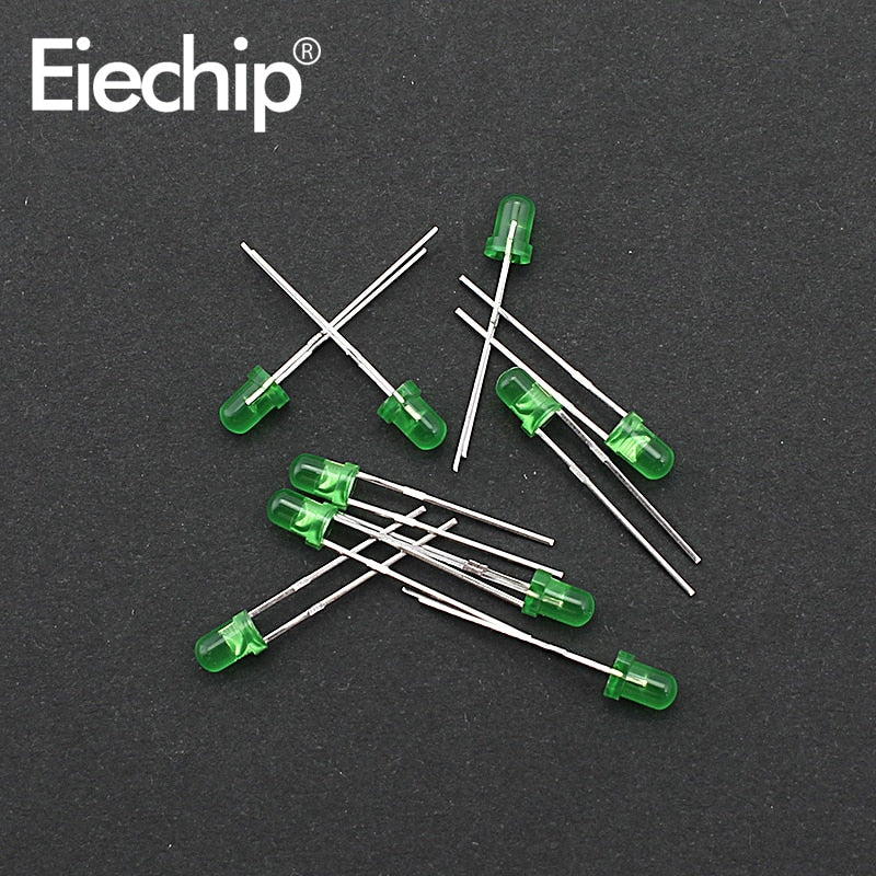 GPIO - 3mm 5mm LED Diode Assorted Kit, White Green Red Blue Yellow Orange F3 F5 Light Emitting DIY led lights Diodes electronic kit