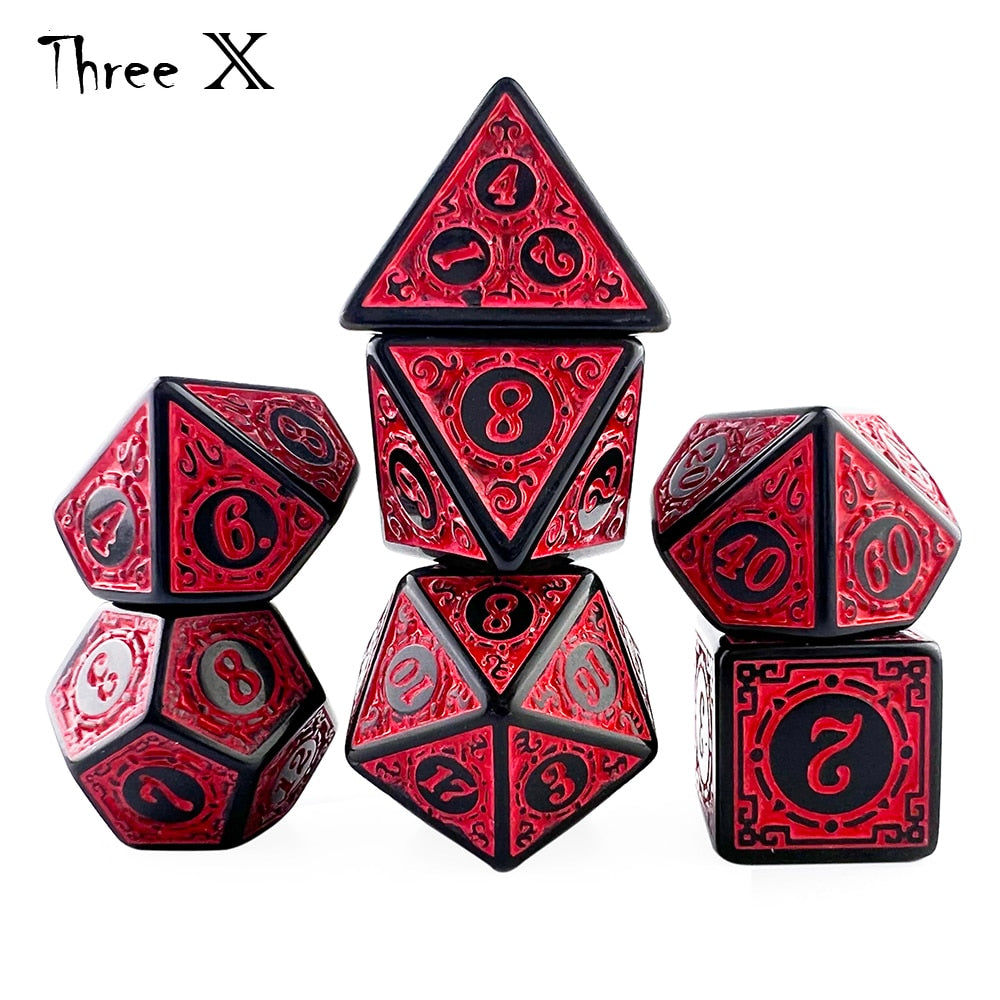 Games - DND 7pcs Polyhedral  Acrylic Dice Set for Opaque D4-D20 Multi Sides Board Game
